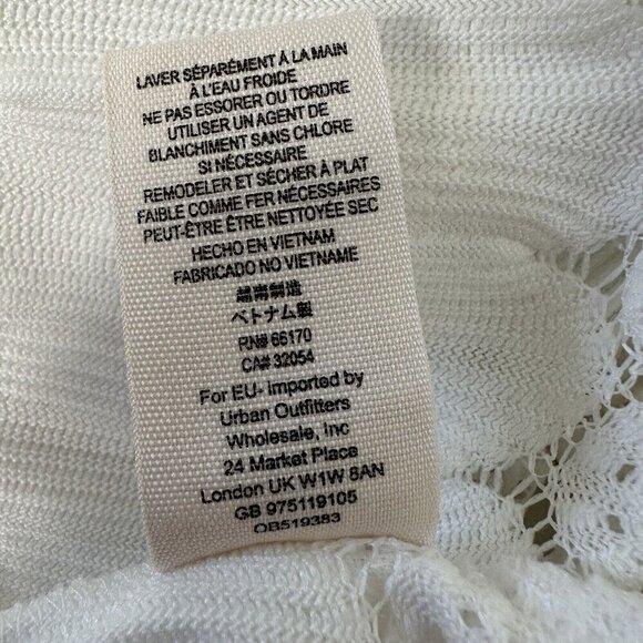 Free People Lace open Knit White Top Tie front Size M Fire Island - Picture 11 of 12